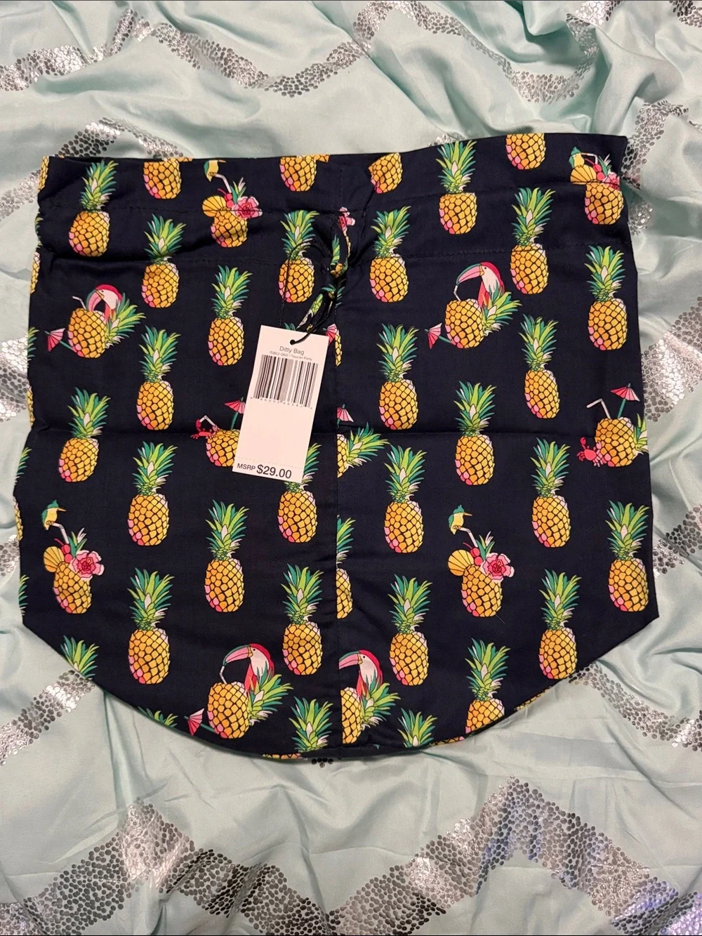 Vera Bradley Navy Pineapple Print Ditty Bag